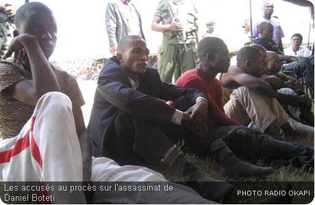 Les accusés au procès sur l'assassinat de Daniel Boteti