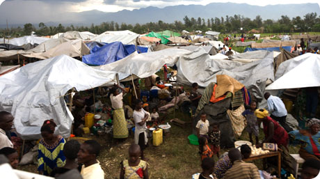 Les déplacés autour de la base Monuc à Kiwanja