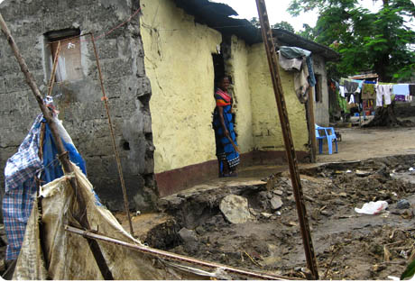 Une habitation dans le quartier Makele à Kinshasa