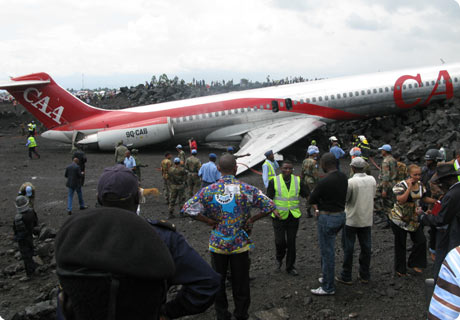 Avion de la CAA victime d'un crash à Goma