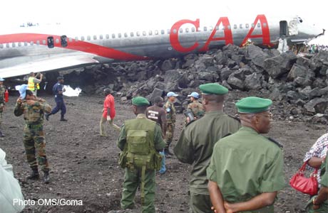 L'avion de la CAA après le crash